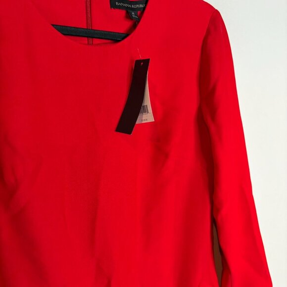 NWT Banana Republic Red Ruffle Sheath Dress - Picture 4 of 8